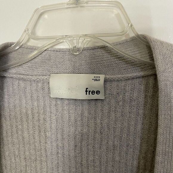 ARITZIA Wilfred Free gray ribbed merino wool knit Cardigan size 2XS - Picture 4 of 5